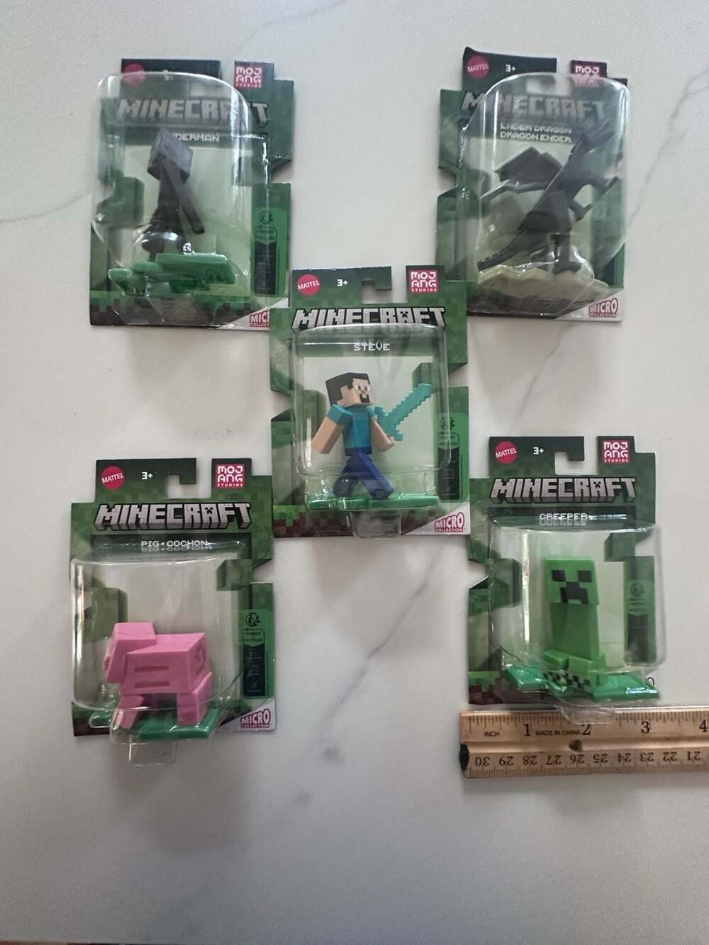 Mattel Minecraft 2023 Micro Collection Set Of 5 Mini Action Figures